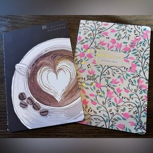 Set of 2 Gorgeous Gold Foil Detailed Soft Touch Notebook Journals - lovely gift!